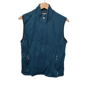 Smartwool Teal Sleeveless Zip-Up Vest Marino wool Blend 2 Zip Pockets Size L